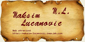 Maksim Lučanović vizit kartica